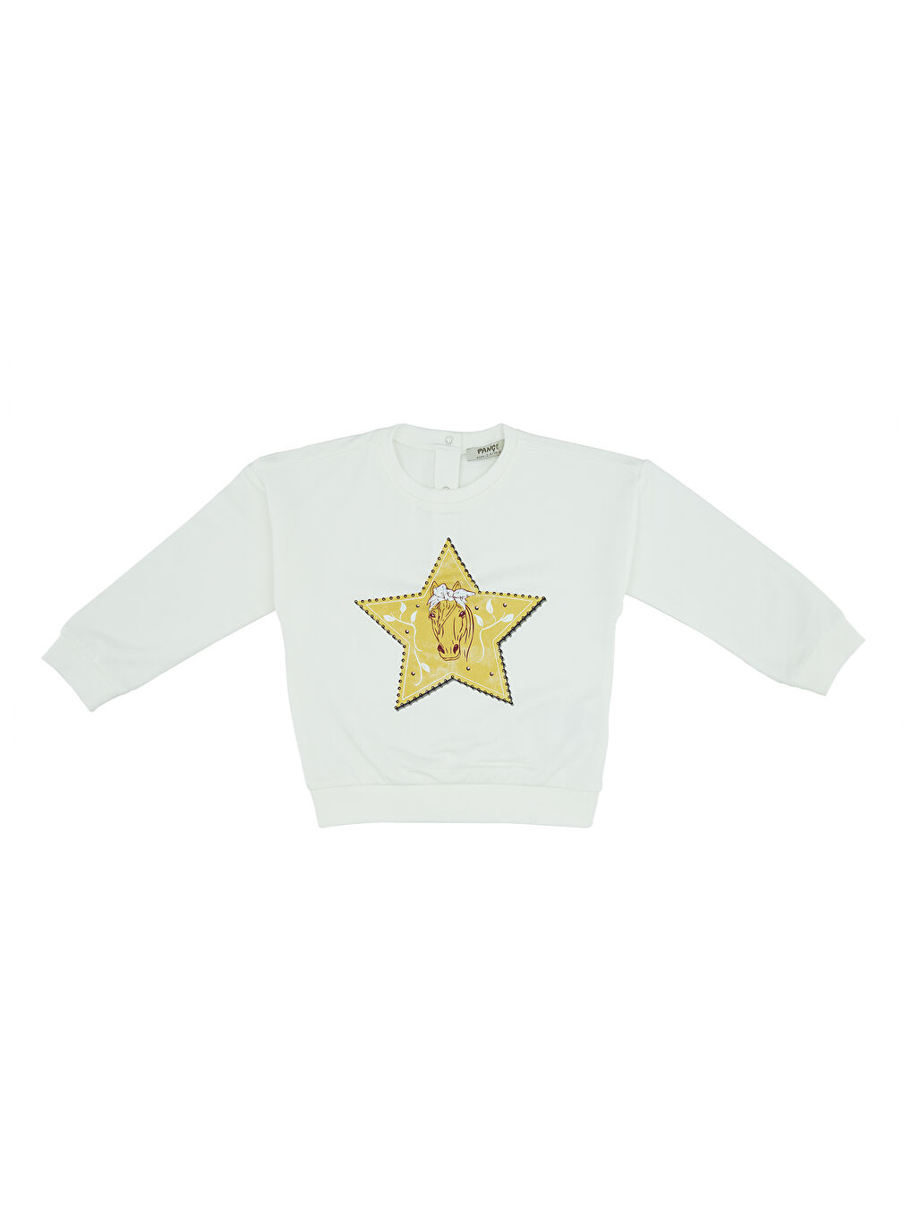 Panço Ekru Kız Çocuk Baskı Detaylı Sweatshirt