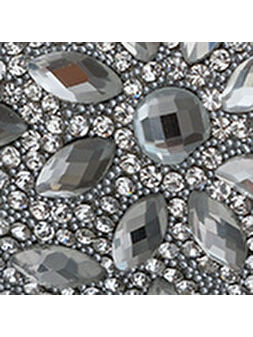 Gri Aida Sivri Burunlu Fileli Taşlı Kadın Babet-6