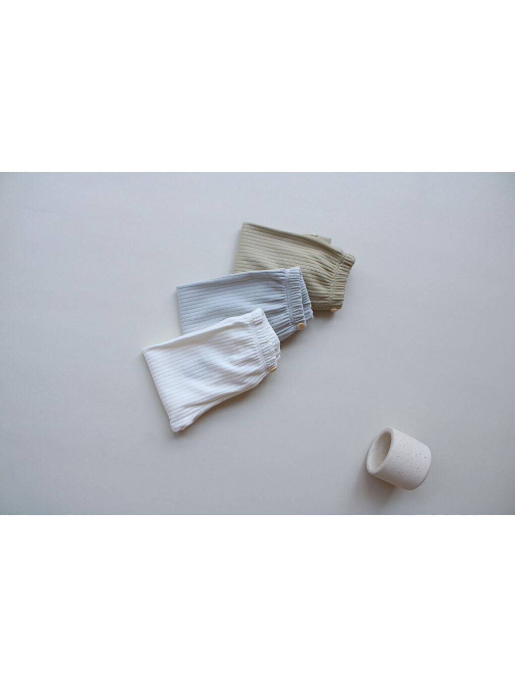 Bej 3Lü Bebek Fitilli Unisex Tayt Model 5-4