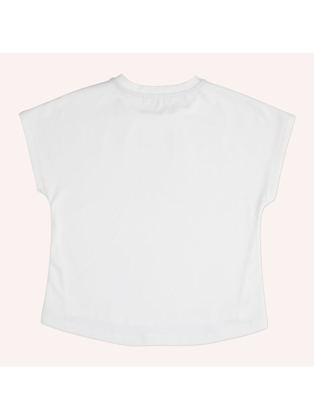 Ekru Kız Çocuk Baskı Detaylı Tişört-4