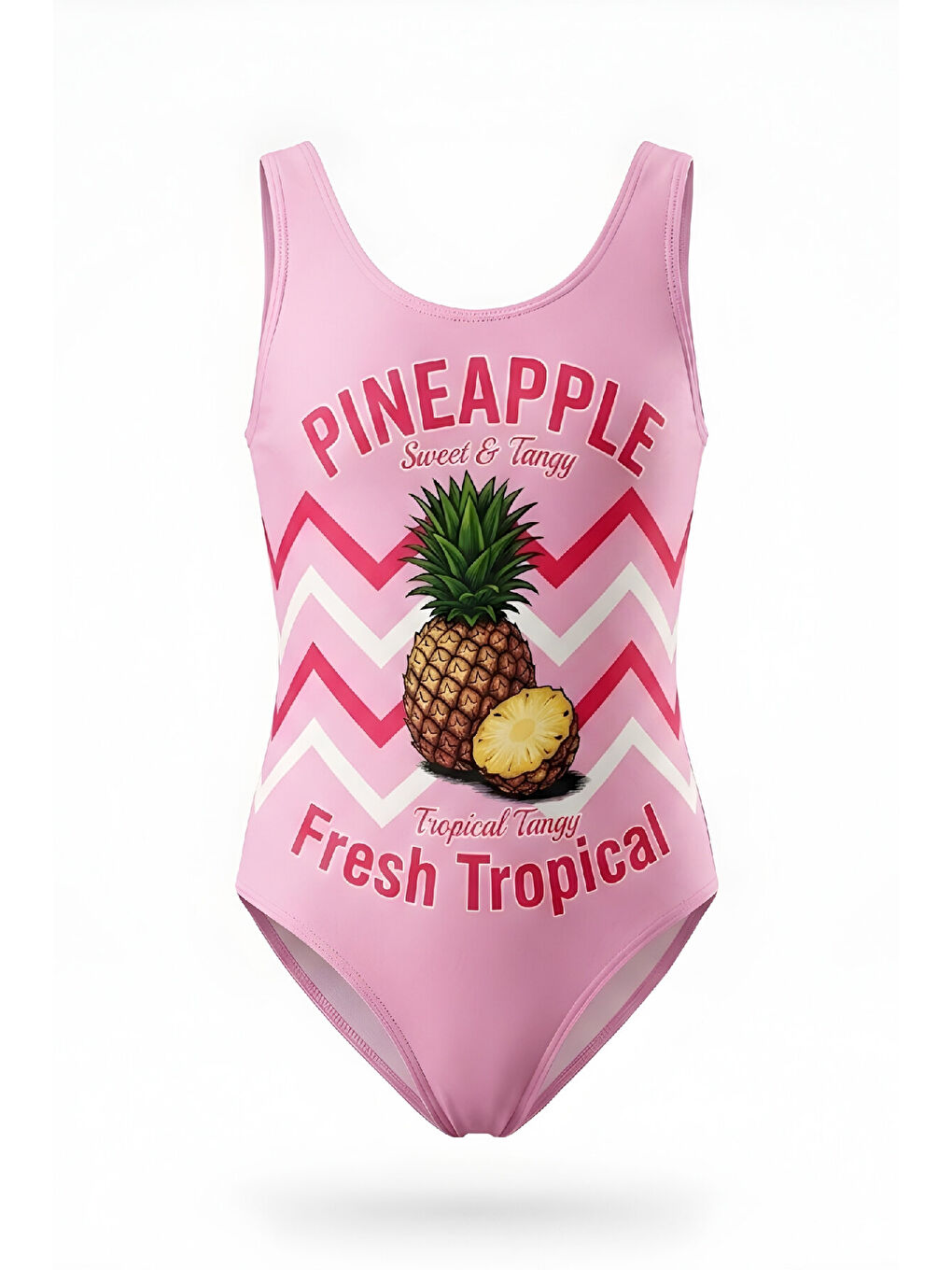 Pembe Kız Çocuk Mayokini - Görsel Desenli-2-6 Yaş 12616N-1