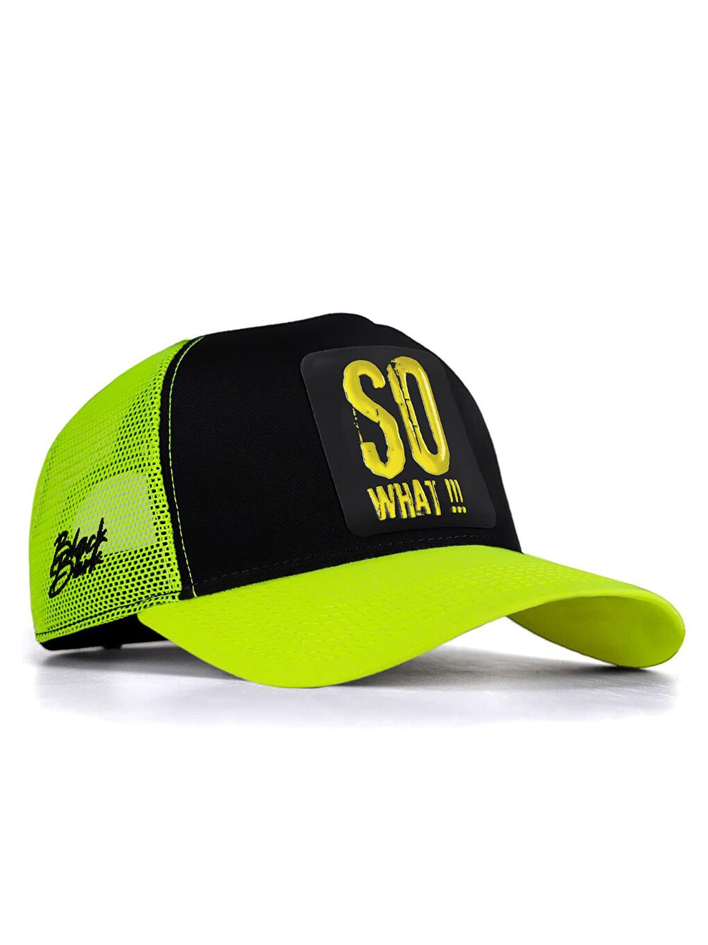 BlackBörk V1 Trucker So What - 2 Kod Logolu Unisex Neon Siperli Neon-Siyah Şapka (Cap)