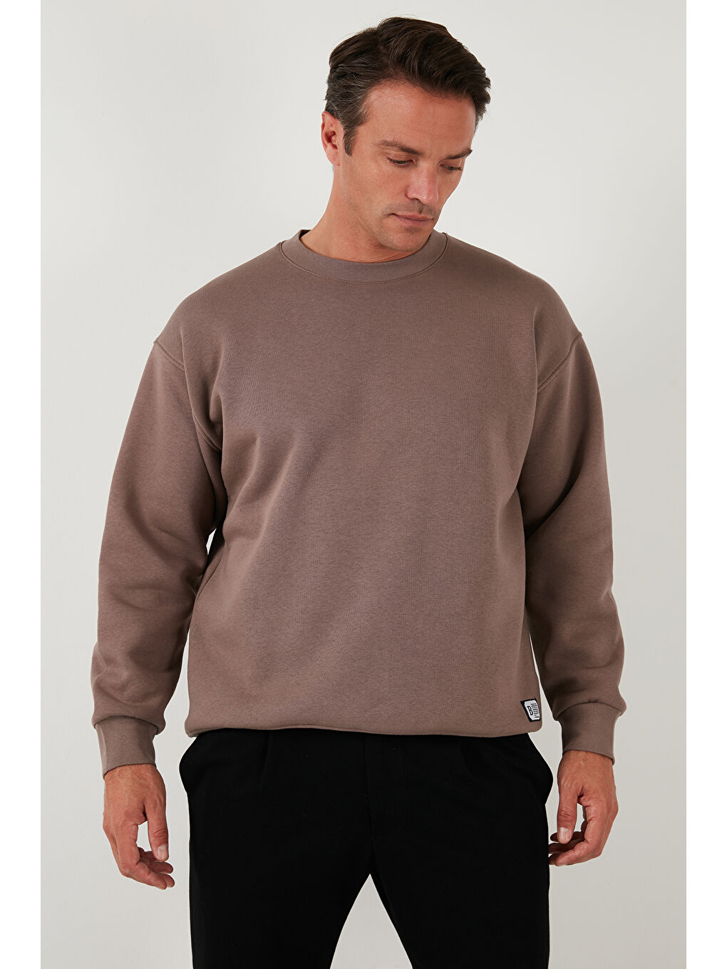 Buratti Koyu Kahverengi Regular Fit Bisiklet Yaka Pamuklu İçi Tüylü Yumuşak Şardonlu Erkek Sweatshirt  5905255 - 3