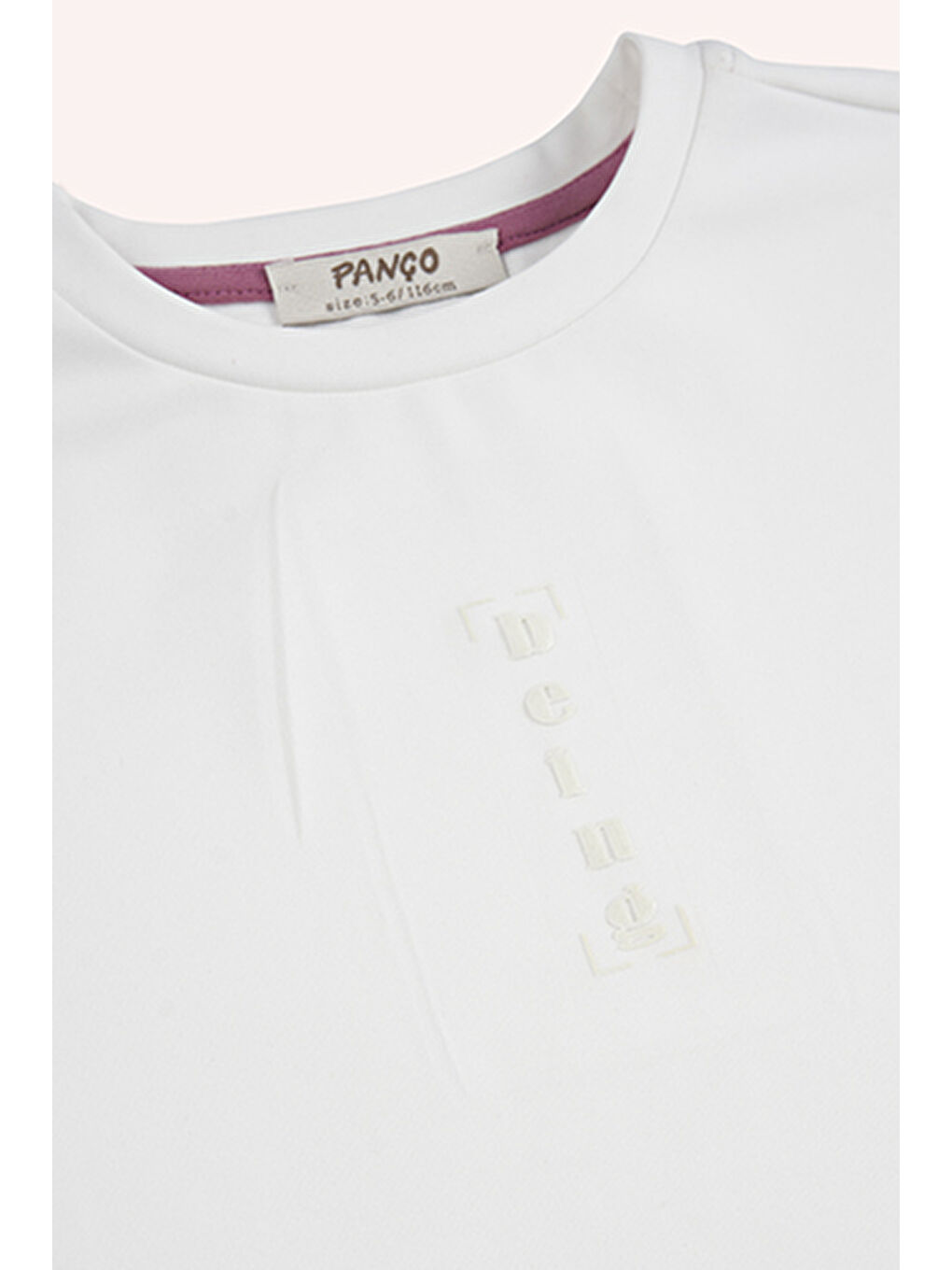 Ekru Kız Çocuk Baskı Detaylı Tişört-7