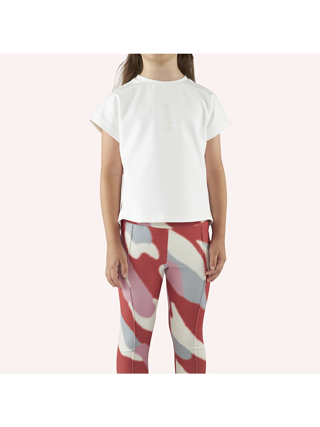 Ekru Kız Çocuk Baskı Detaylı Tişört-9