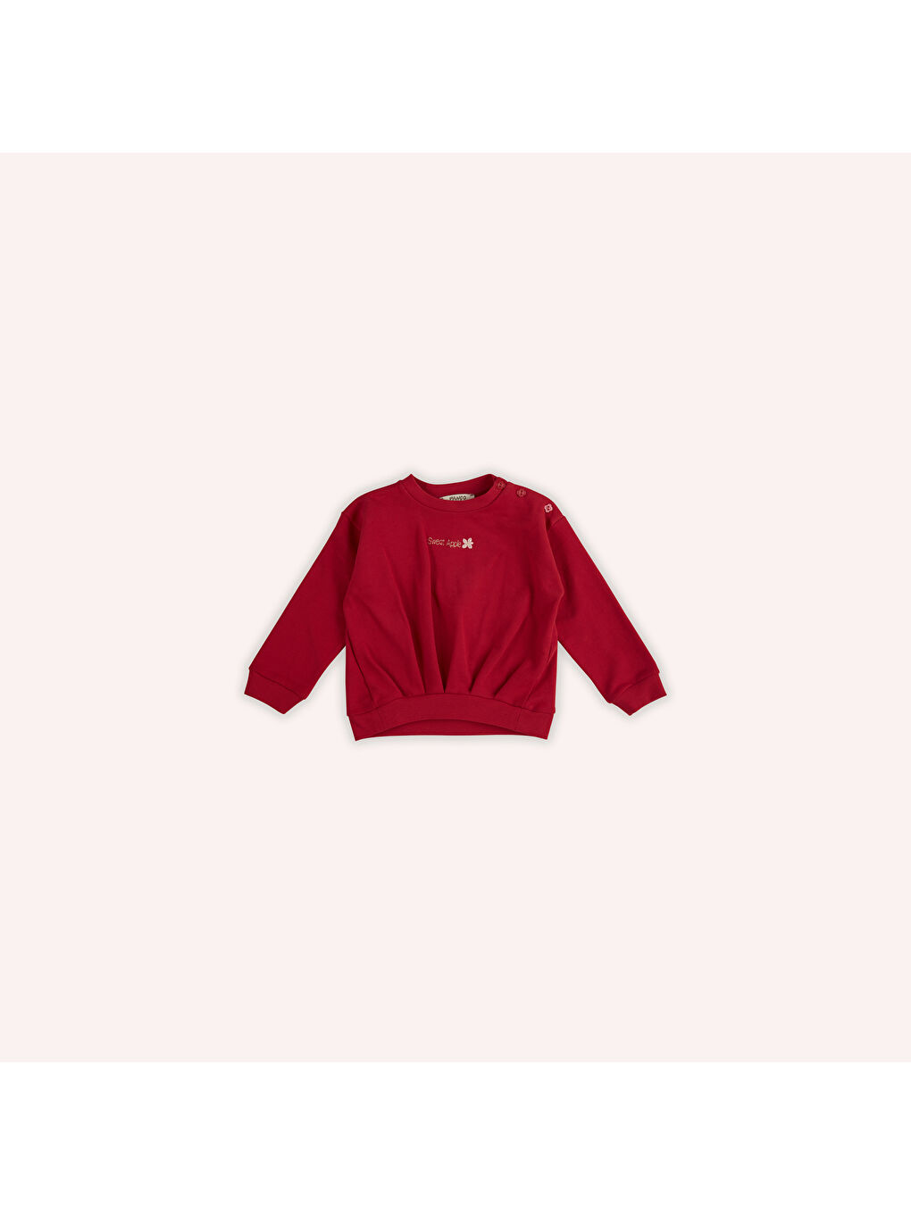 Panço Kırmızı Kız Çocuk Nakış Detaylı Sweatshirt