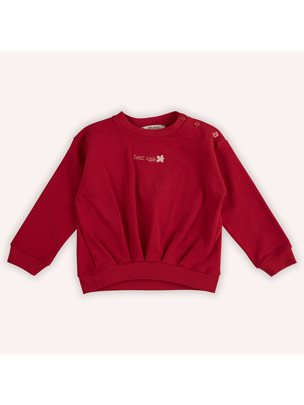 Panço Kırmızı Kız Çocuk Nakış Detaylı Sweatshirt - 2