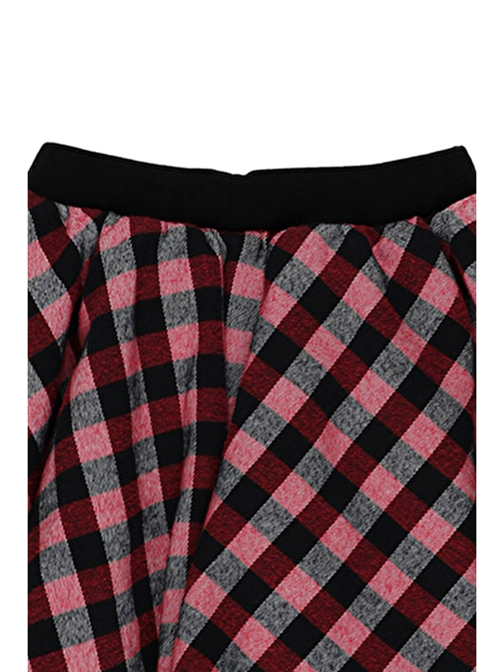 Kırmızı Kız Çocuk Ekose Desenli Etek-6