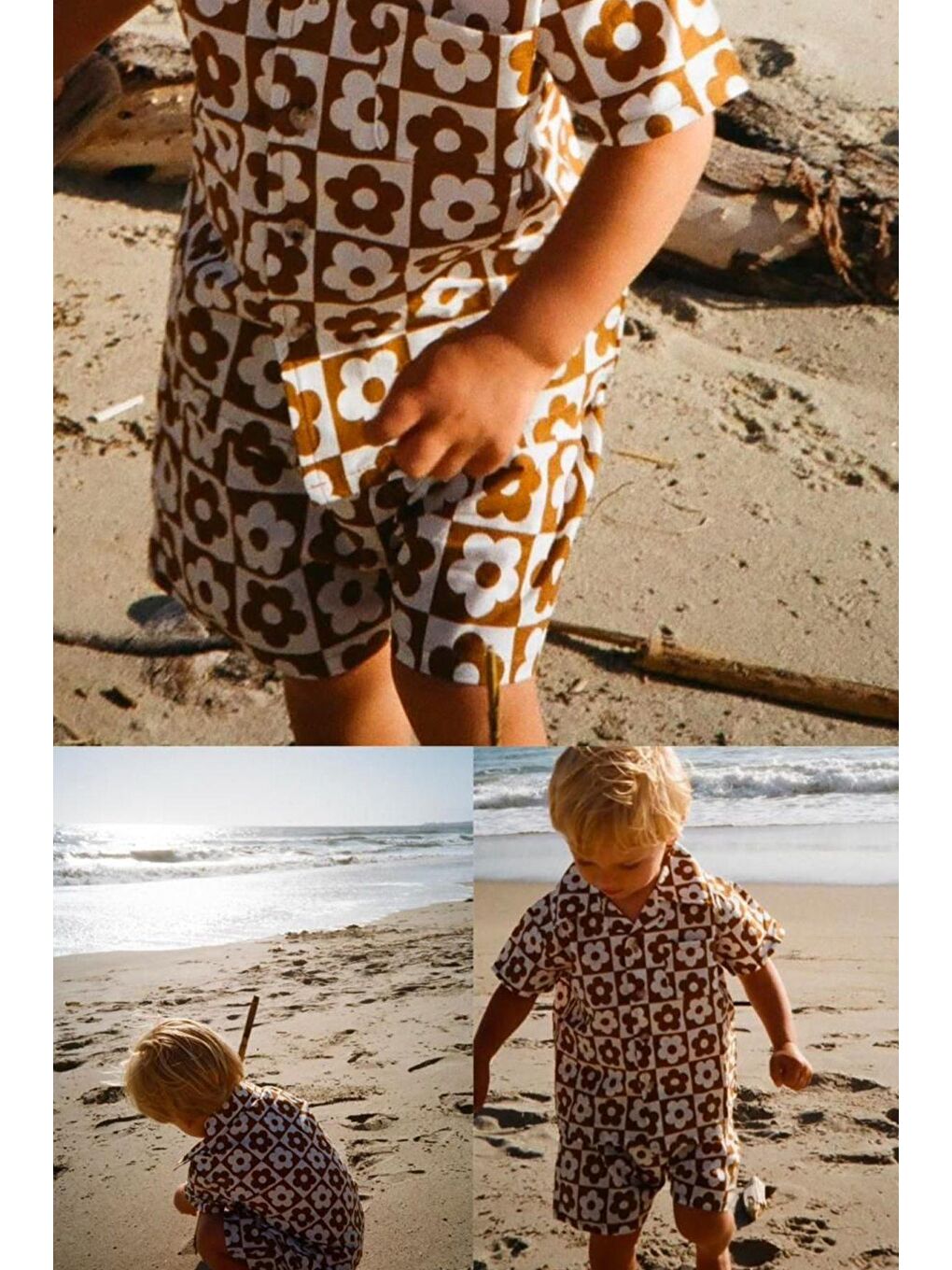 Lacivert Kız Çocuk Pamuklu Çiçek Baskılı Altüst Takım-2