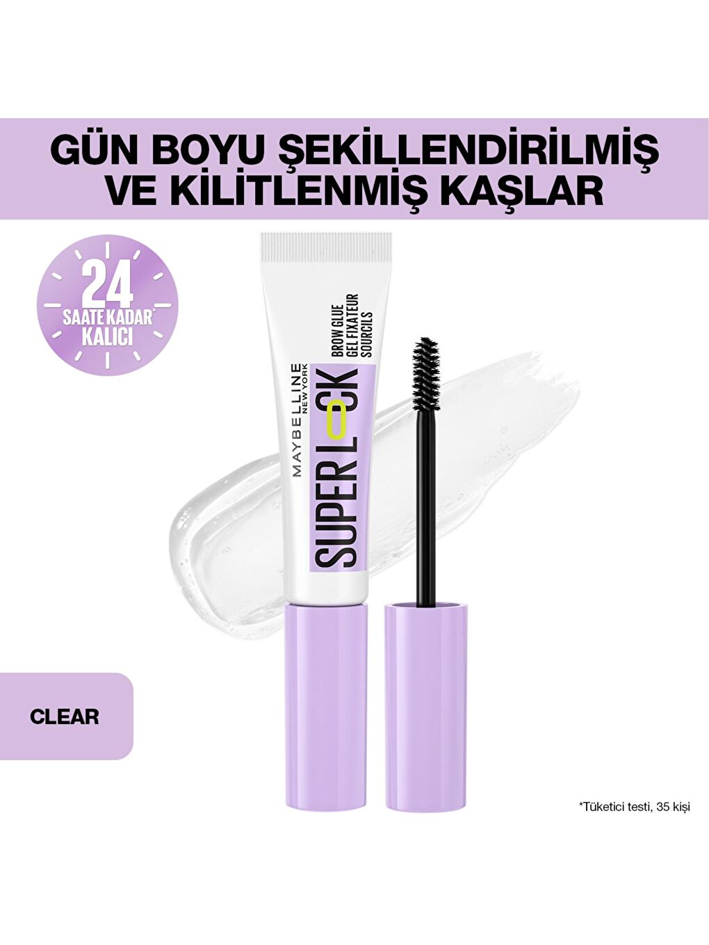 MAYBELLINE NEWYORK Şeffaf Super Lock Brow Glue Kaş Sabitleyici Maskara