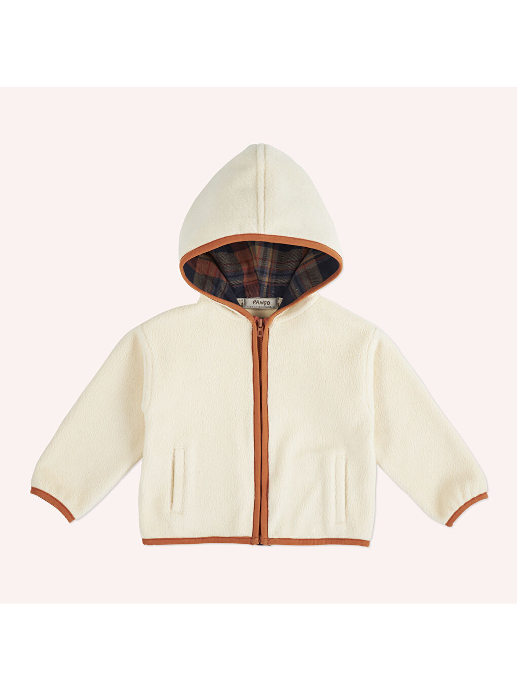 Panço Bej Erkek Çocuk Fermuarlı Sweatshirt Pelüş