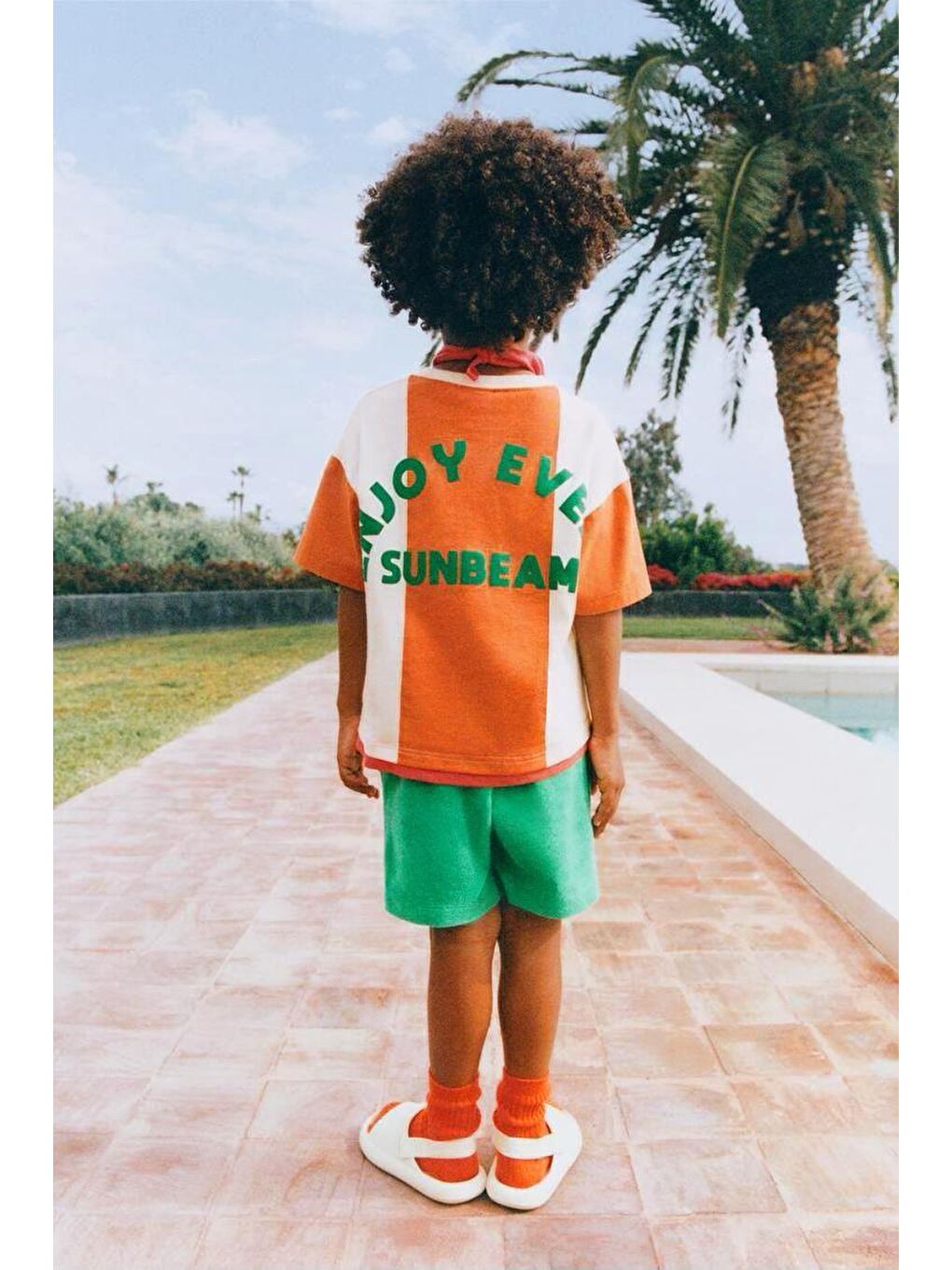 Karışık Erkek Çocuk Pamuklu Yeşil Turuncu Sloganlı T-Shirt Ve Şort Takım – Sunbeam Yazısı Detaylı-1