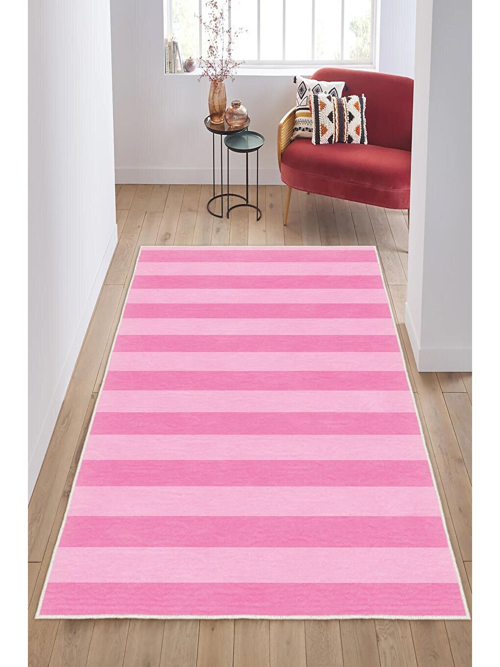 Homefesto Pembe Dekoratif Özel Tasarım Yıkanabilir, Modern Halı  80 x 150 cm - 1