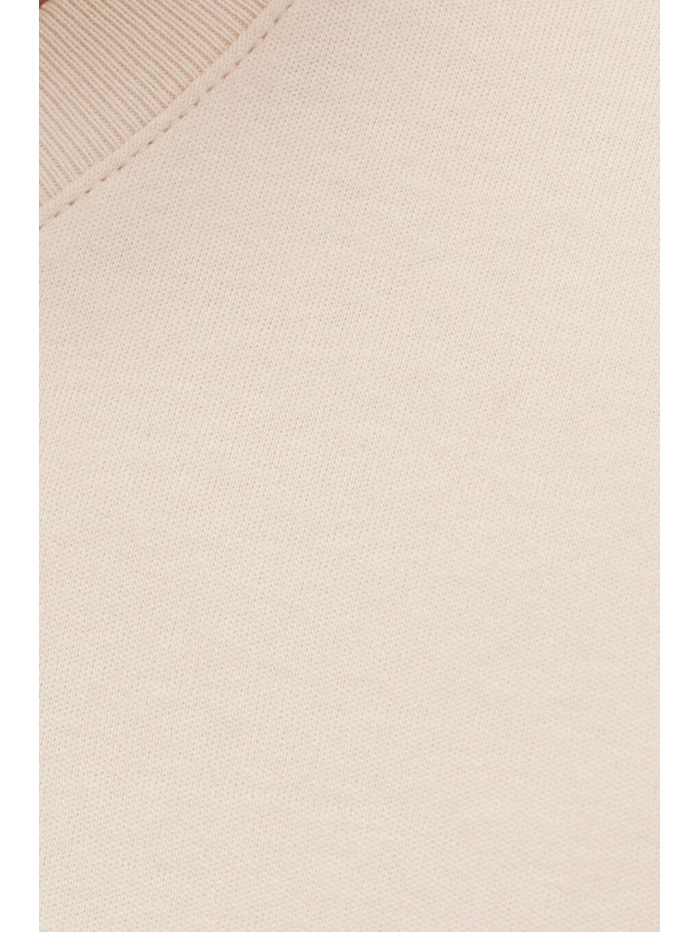 Unisex Relax Fit Rahat Kesim %100 Pamuk Yumuşak Dokulu Hafif Kalın Bej Bisiklet Yaka Tişört-5