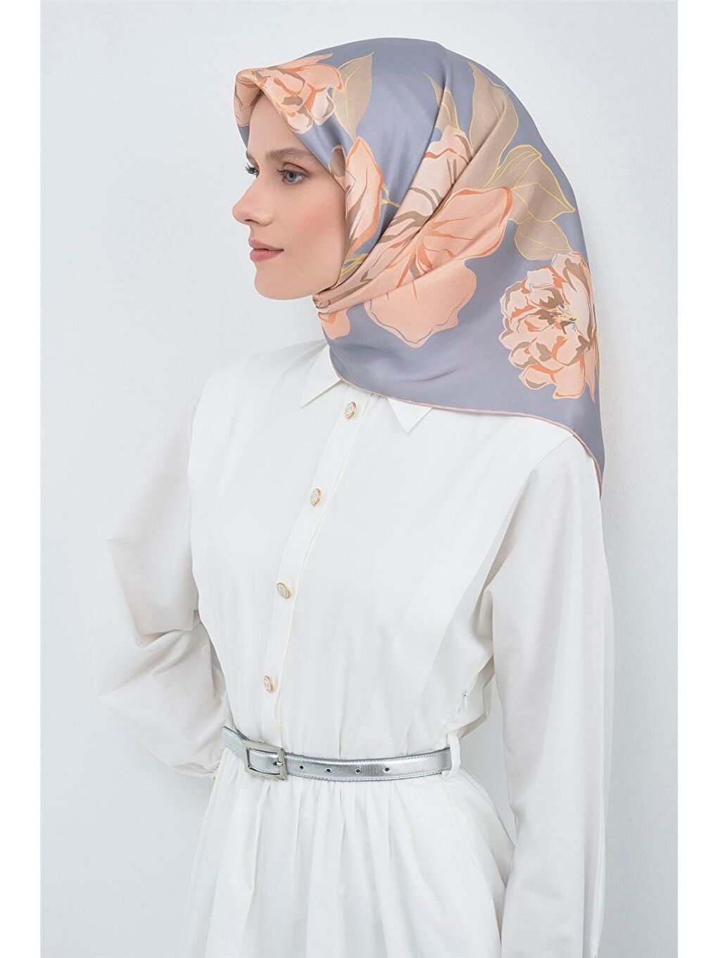 Turuncu Saf İpek Twill Eşarp 9509D 81-1