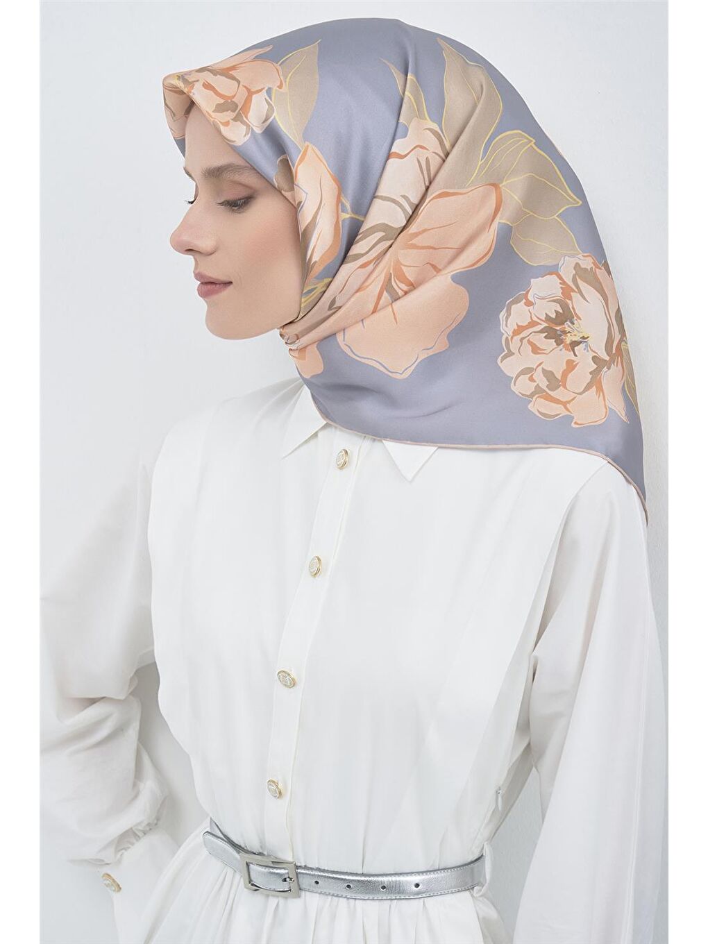 Turuncu Saf İpek Twill Eşarp 9509D 81-2