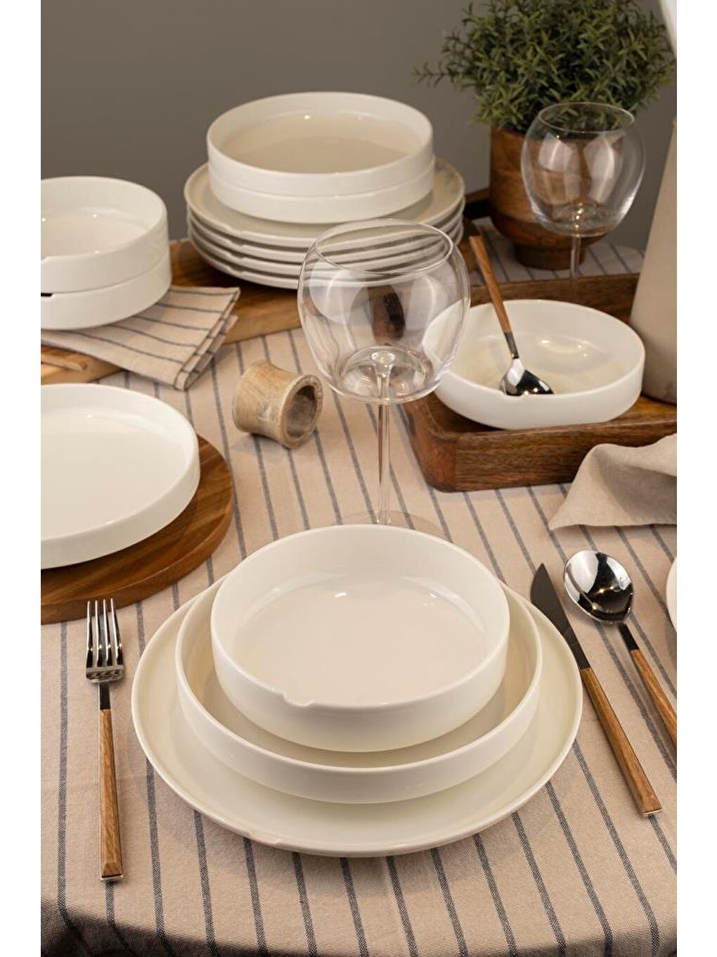 Bej Bone Chef Taste Of 18 Parça 6 Kişilik Yemek Takımı-4