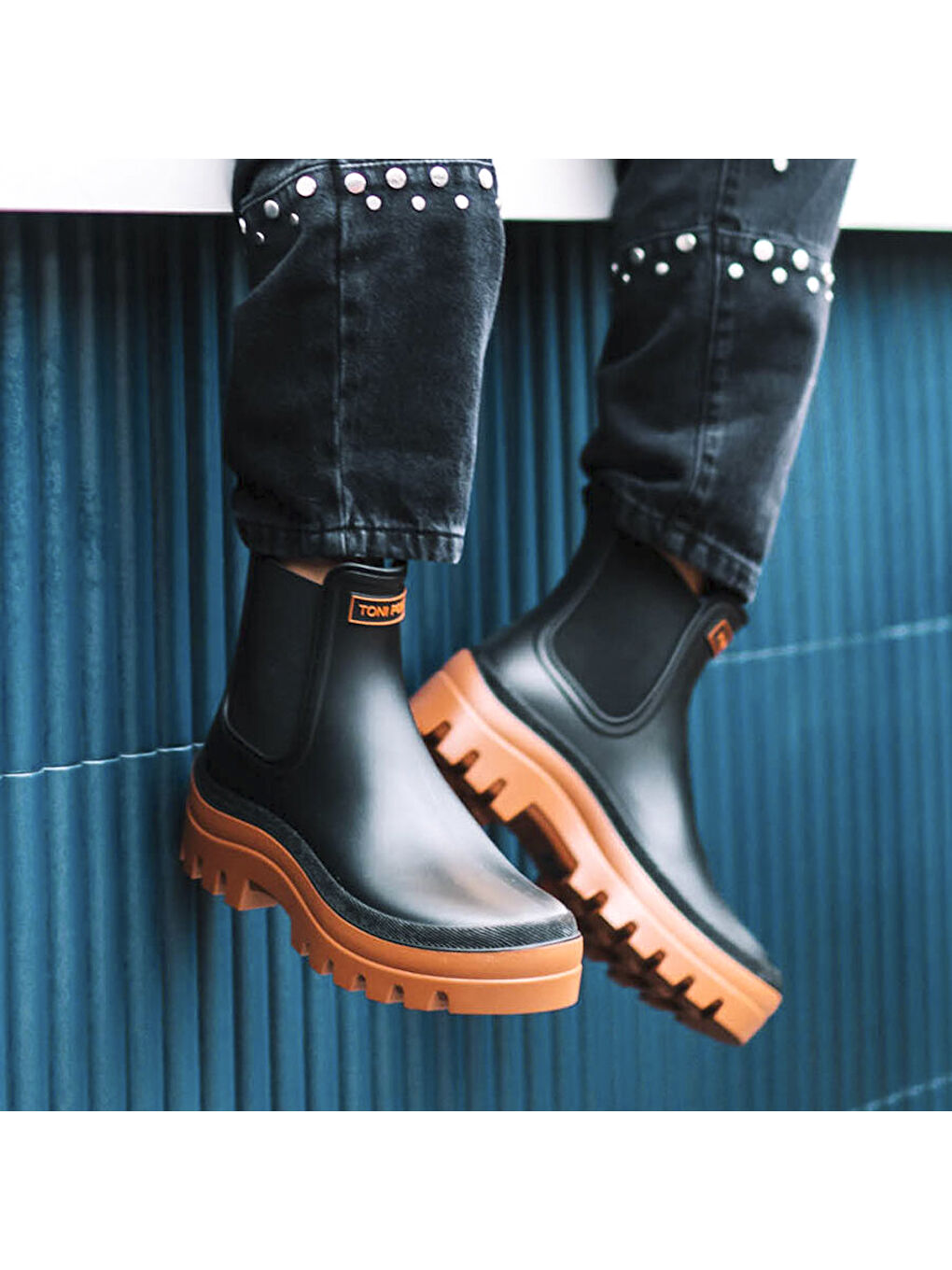 Siyah Kadın Yağmur Botu Covent Cuiro (Tan)-4