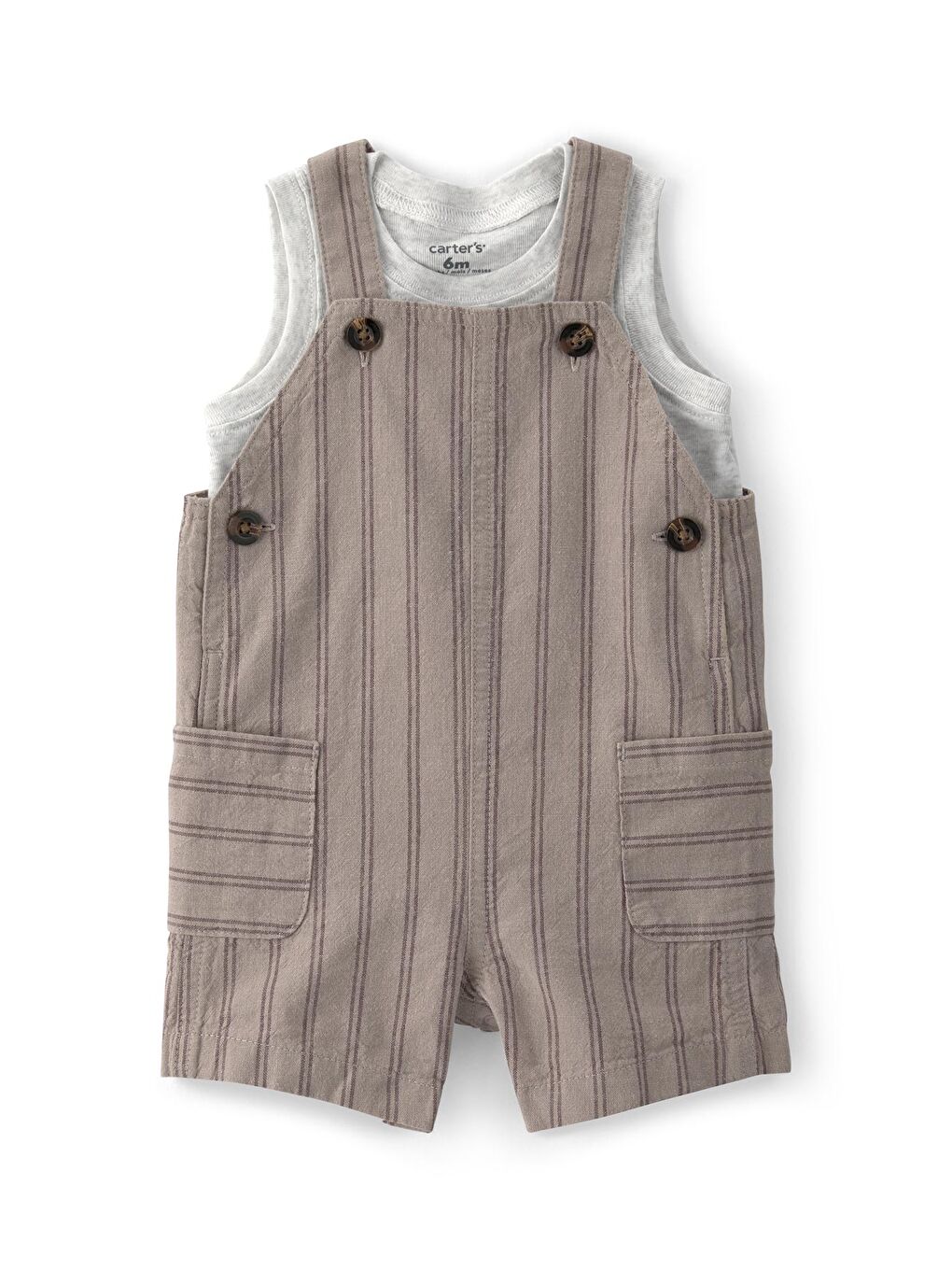 Erkek Bebek Salopet Set 3 Ay-24 Ay Kahverengi