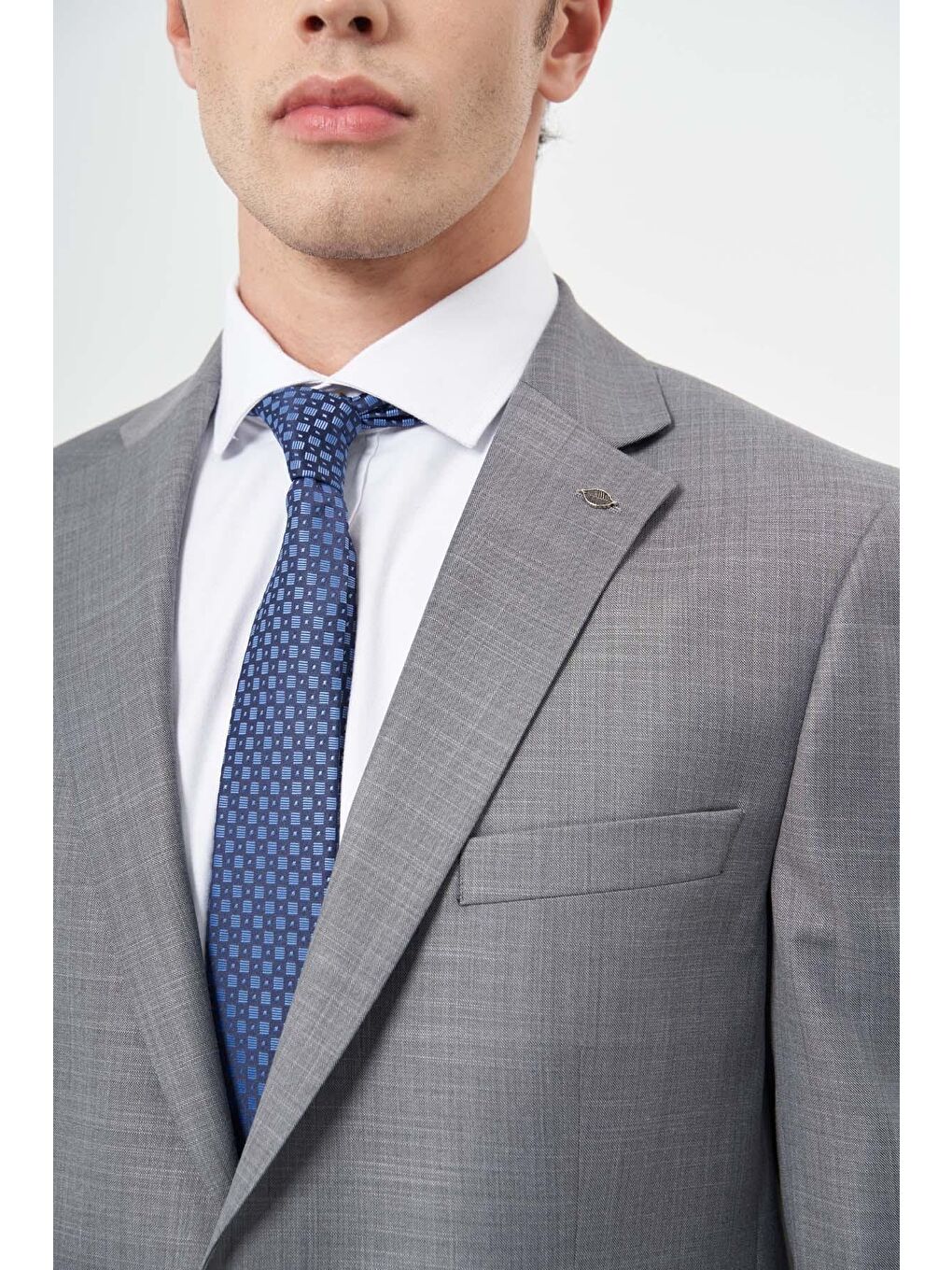 Gri Koyu Füme Düz Mono Yaka 6 Drop Comfort Fit Classic Takım Elbise 1001245171-3