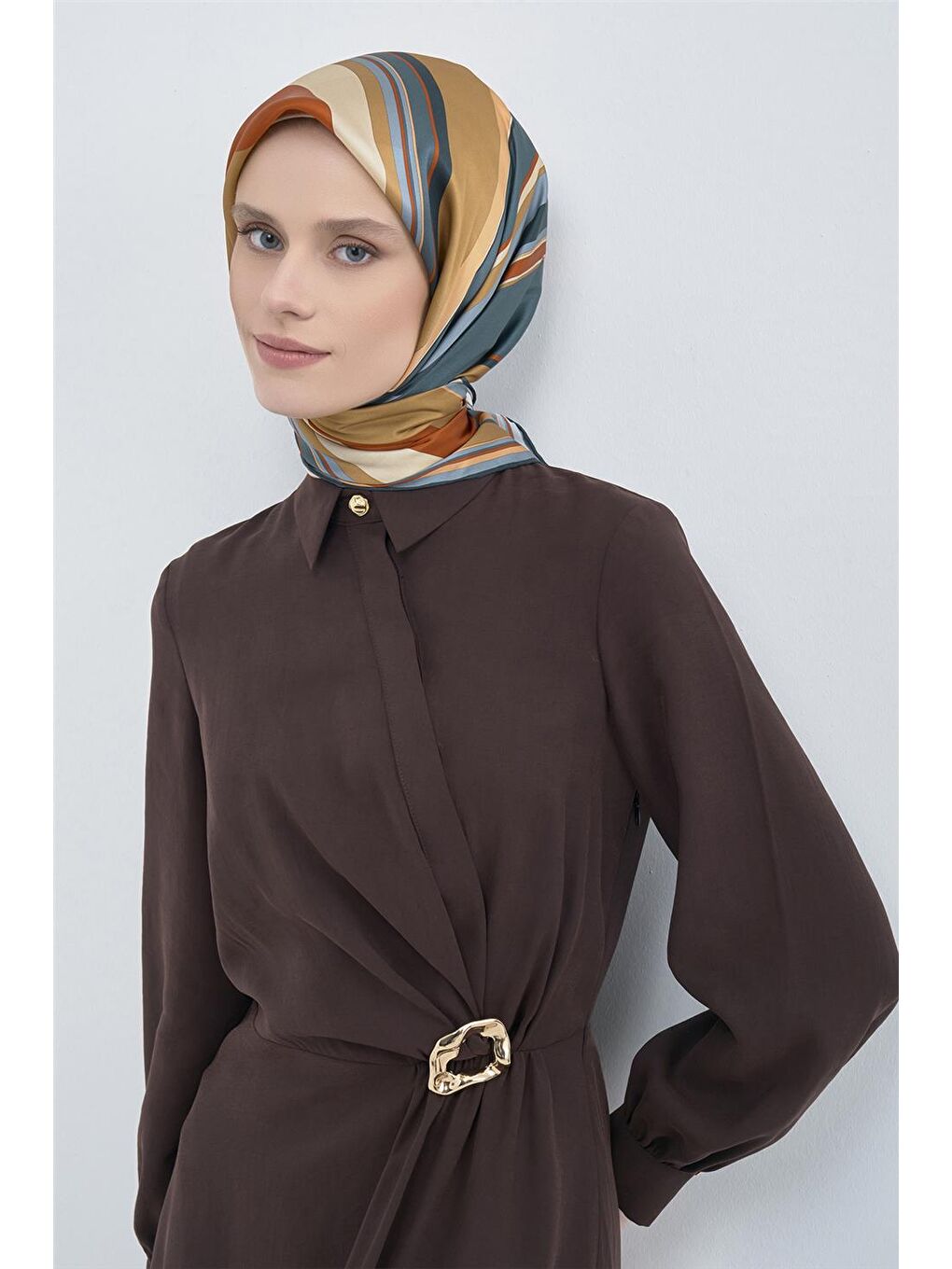 Sarı Saf İpek Twill Eşarp 9514D 81-1