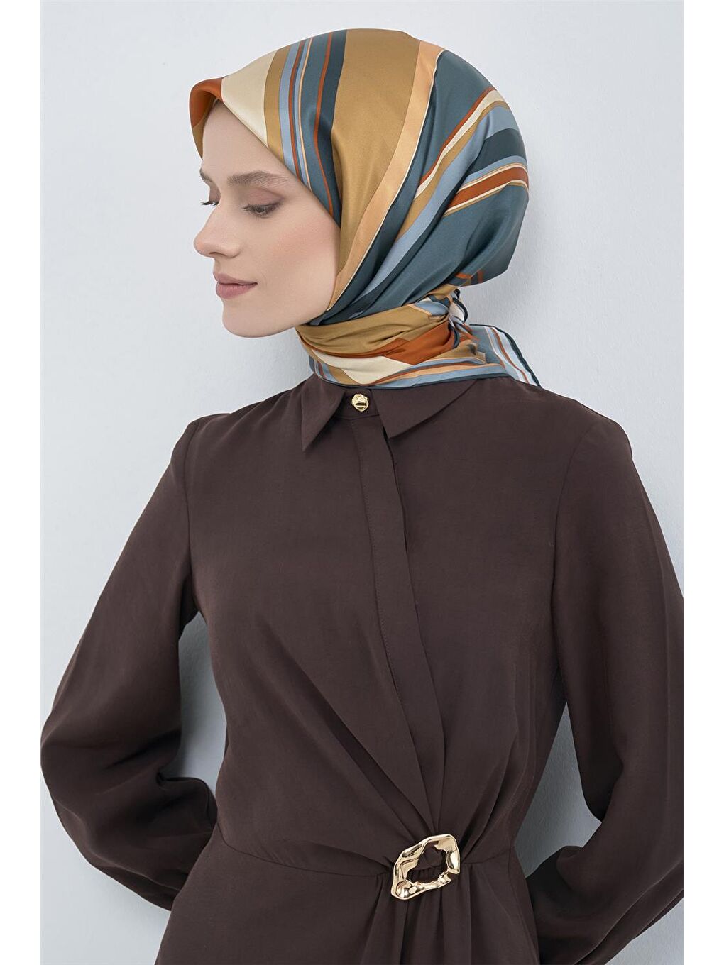 Sarı Saf İpek Twill Eşarp 9514D 81-2