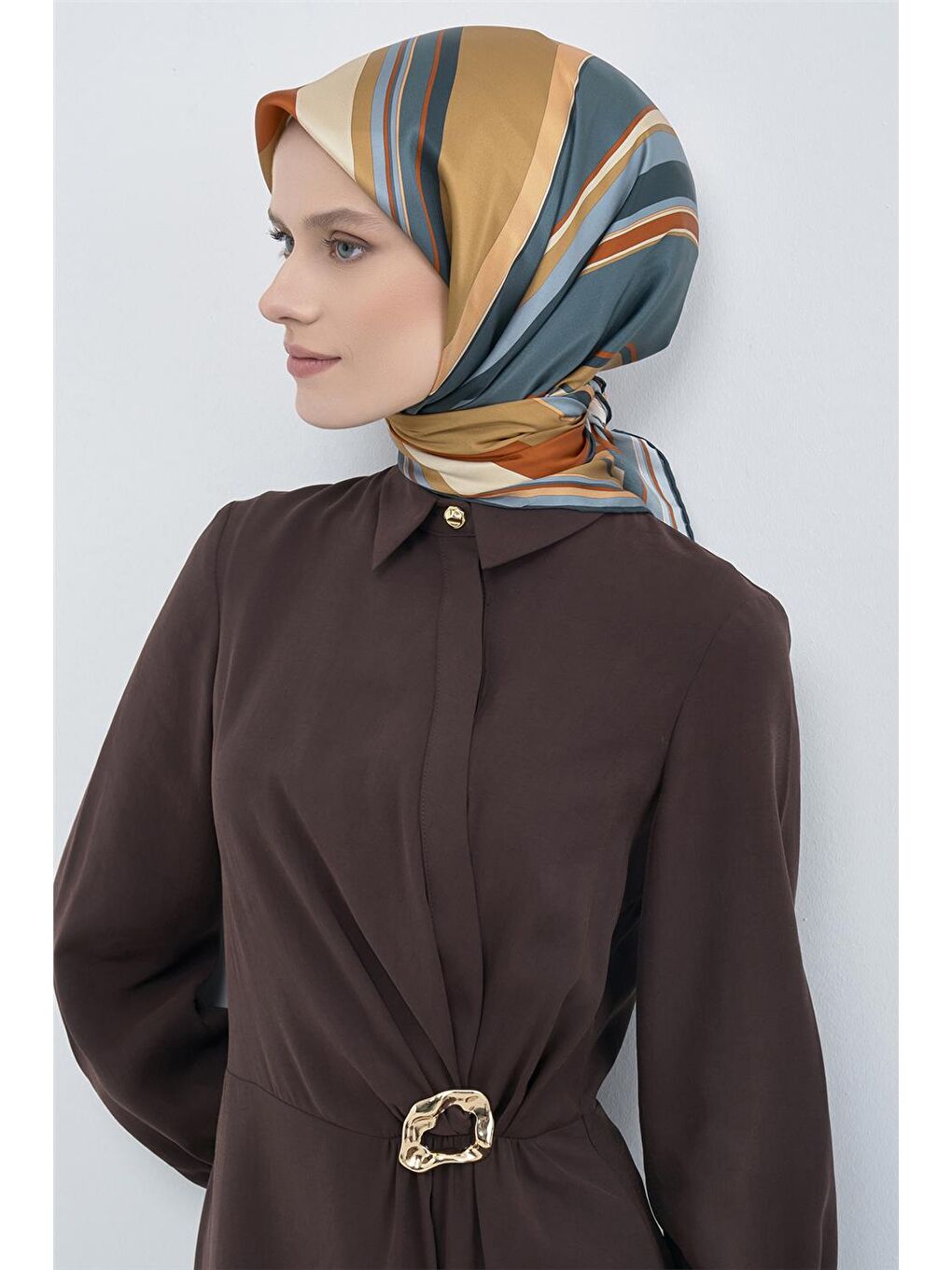 Sarı Saf İpek Twill Eşarp 9514D 81-3