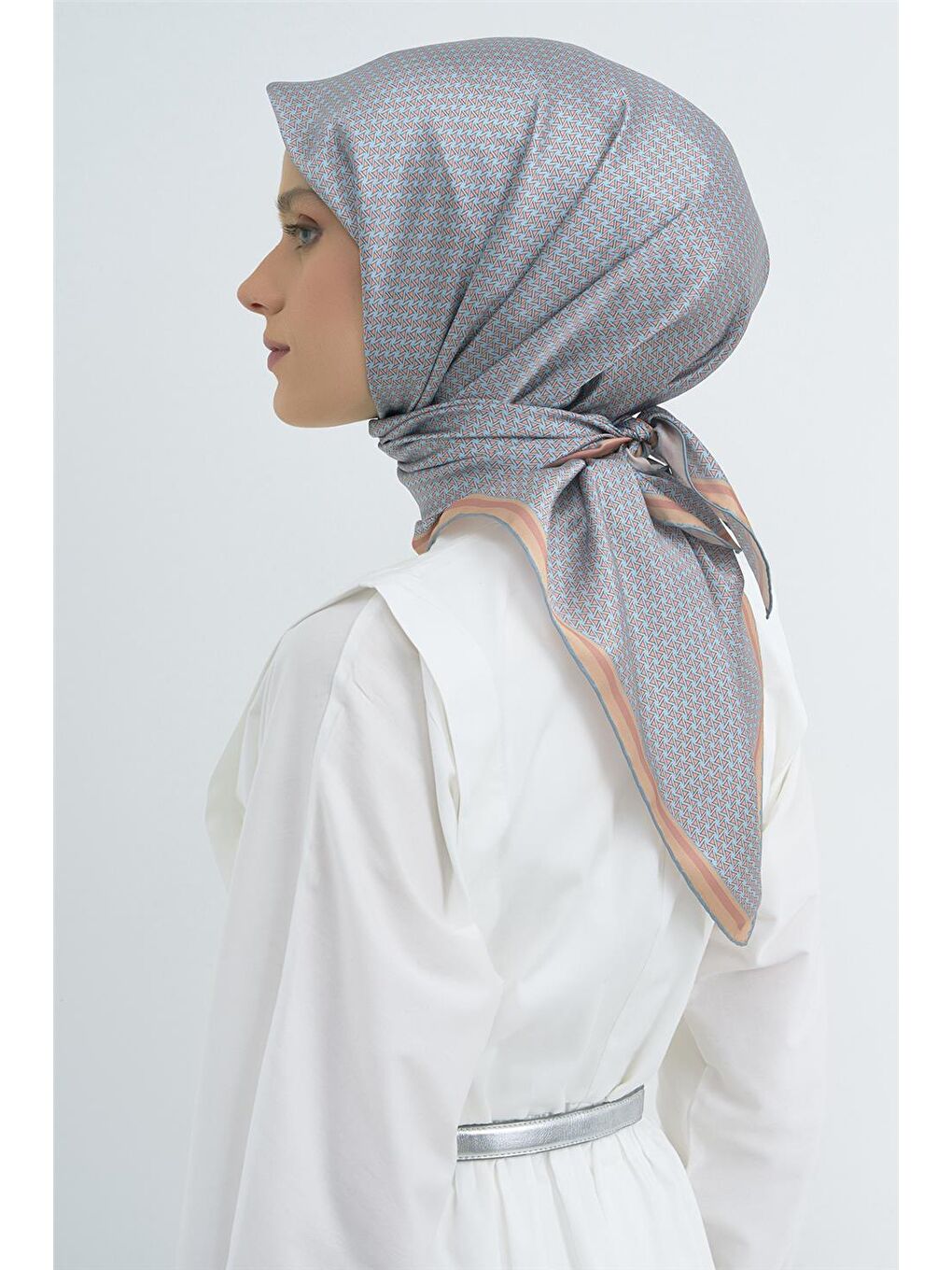 Turuncu Saf İpek Twill Eşarp 9528D 08-2