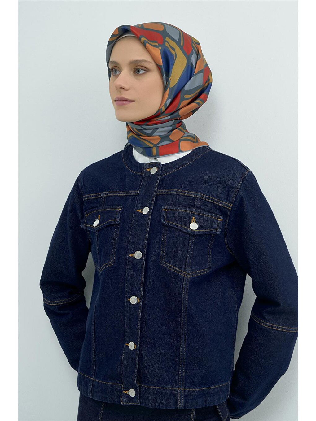 Turuncu Saf İpek Sura Eşarp 9504d 58