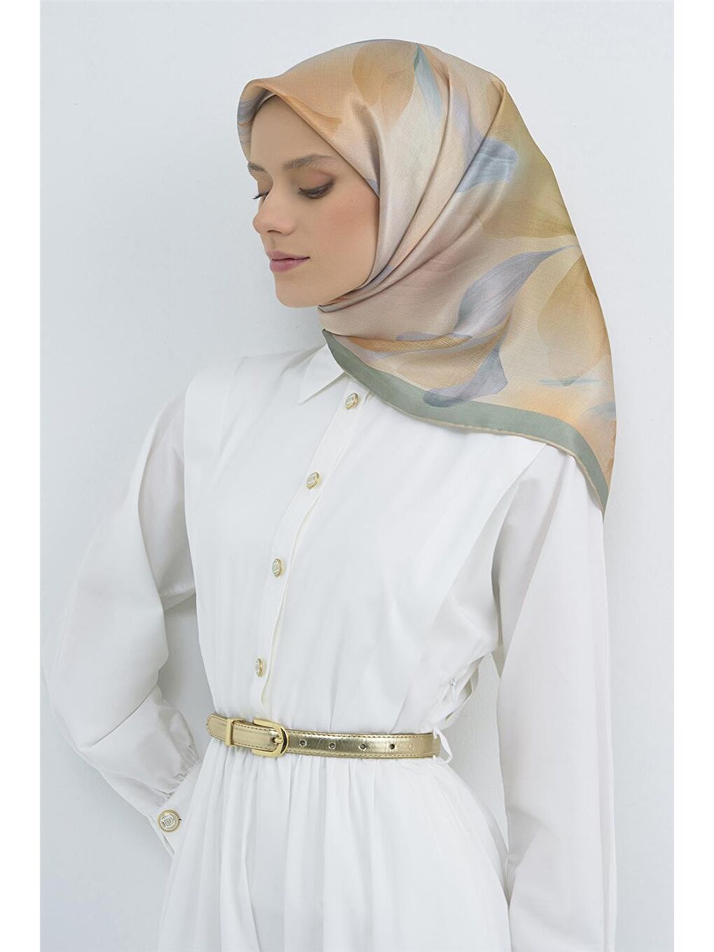 Pembe Saf İpek Sura Eşarp 9519D 37-1