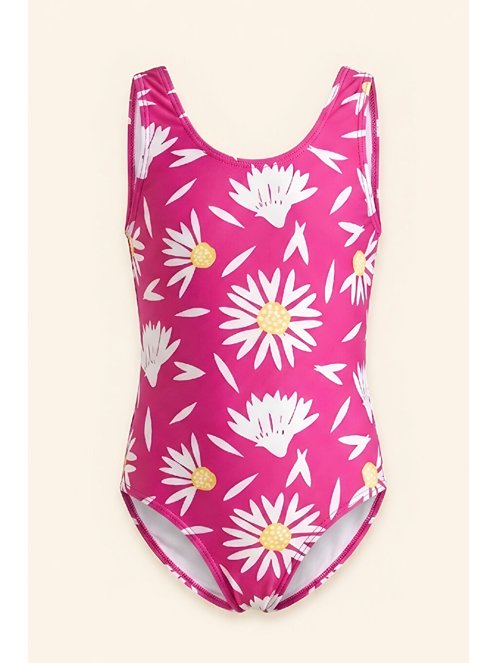 Fuşya Kız Çocuk Mayokini - Görsel Desenli-2-6 Yaş 12616N