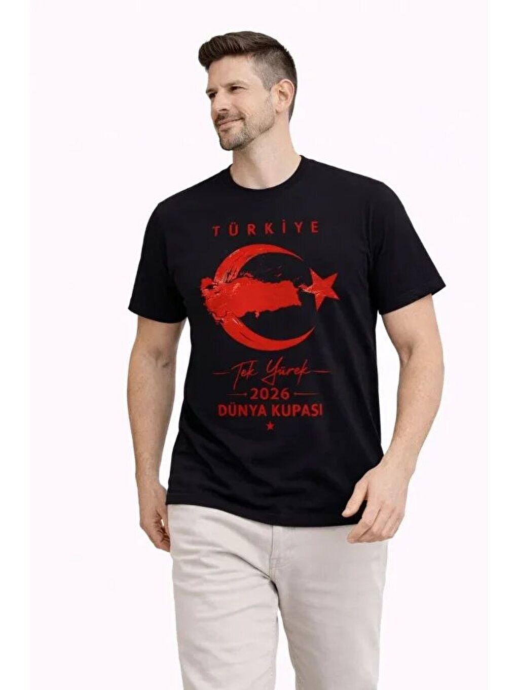 Siyah Erkek Baskılı Taraftar Forma Tişört