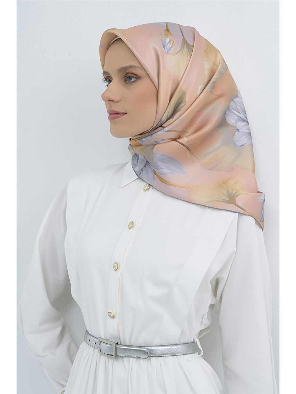 Pembe Saf İpek Sura Eşarp 9505D 83