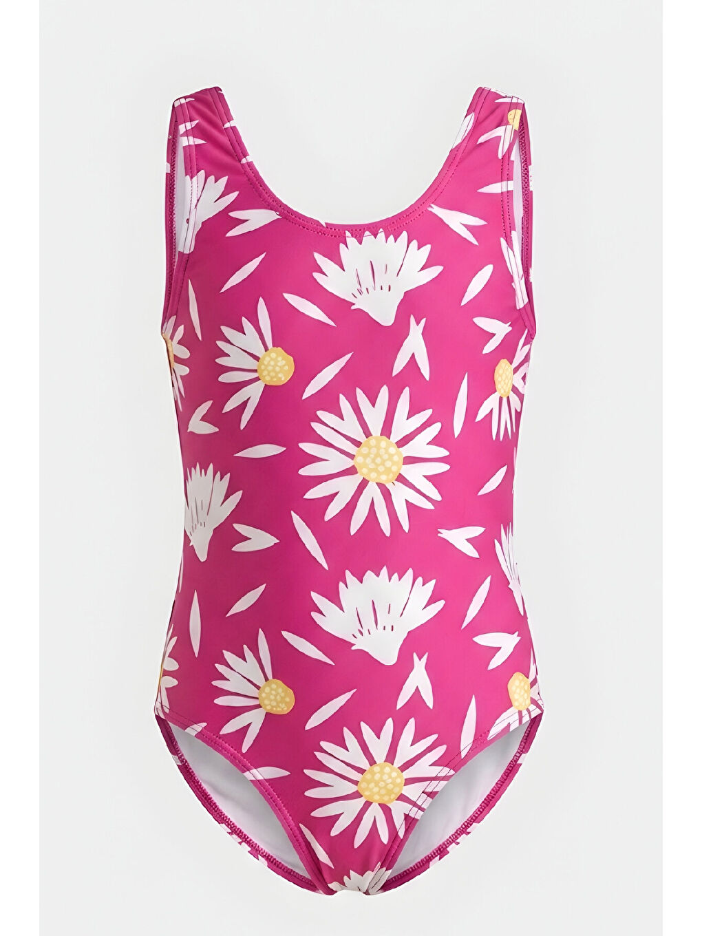 Fuşya Kız Çocuk Mayokini - Görsel Desenli-2-6 Yaş 12616N-1