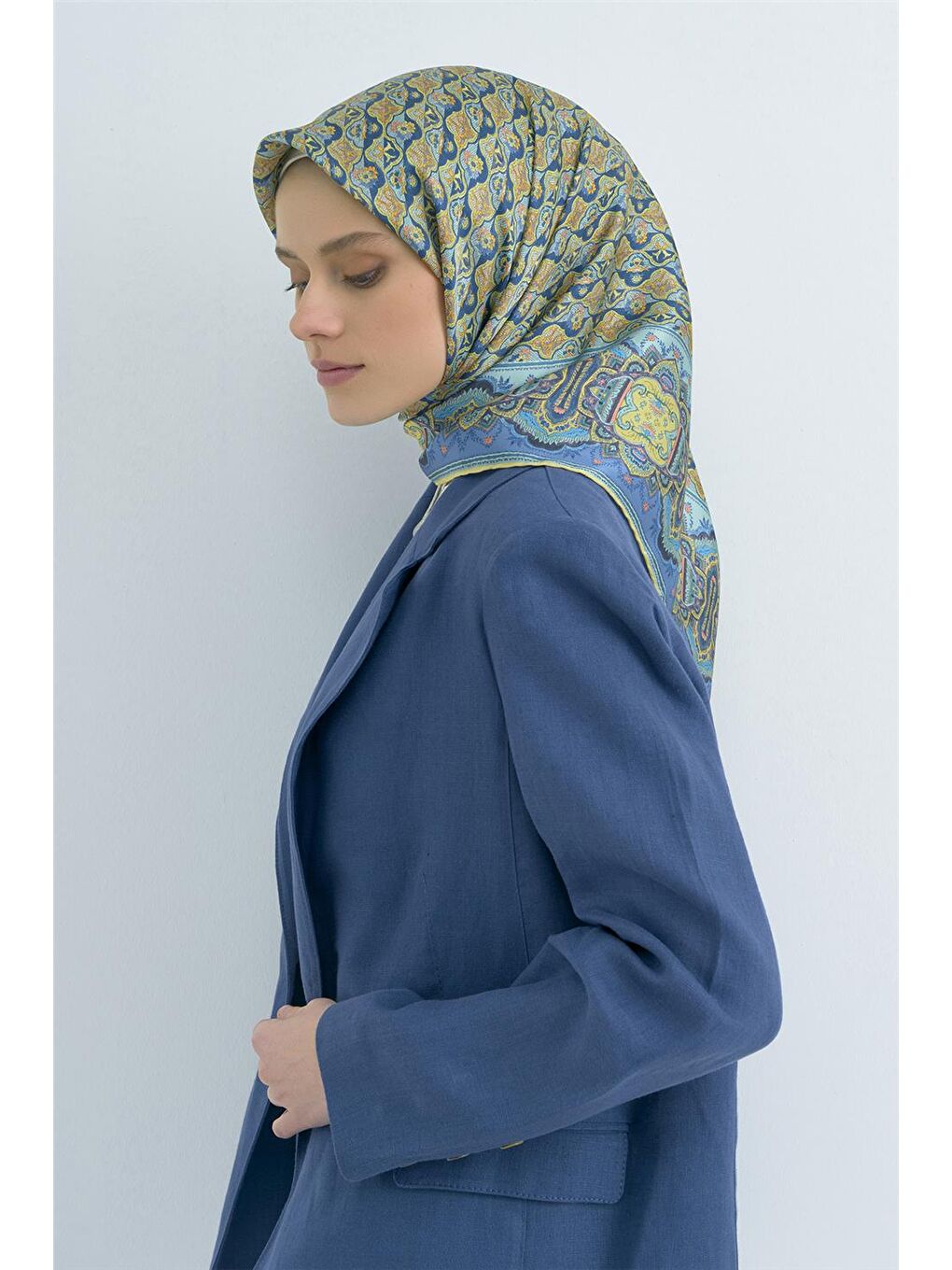 Yeşil Saf İpek Sura Eşarp 9518D 82-1