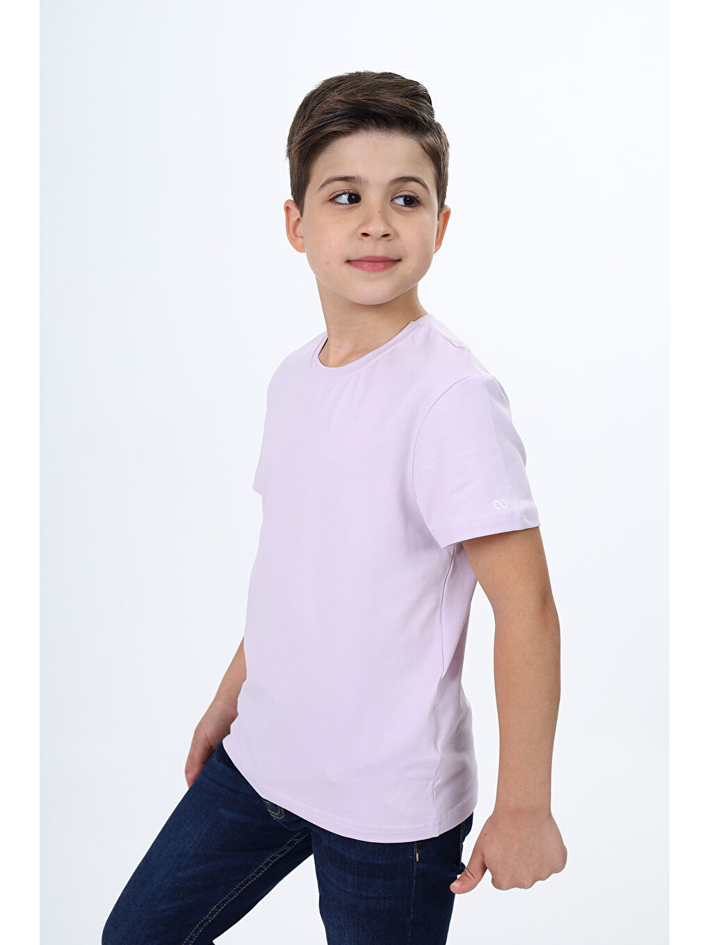 Lila Erkek Çocuk Baskılı Tişört-1