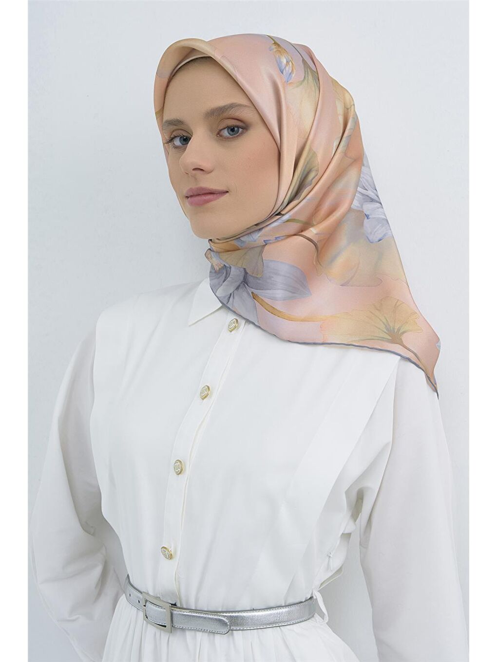 Pembe Saf İpek Sura Eşarp 9505D 83-1