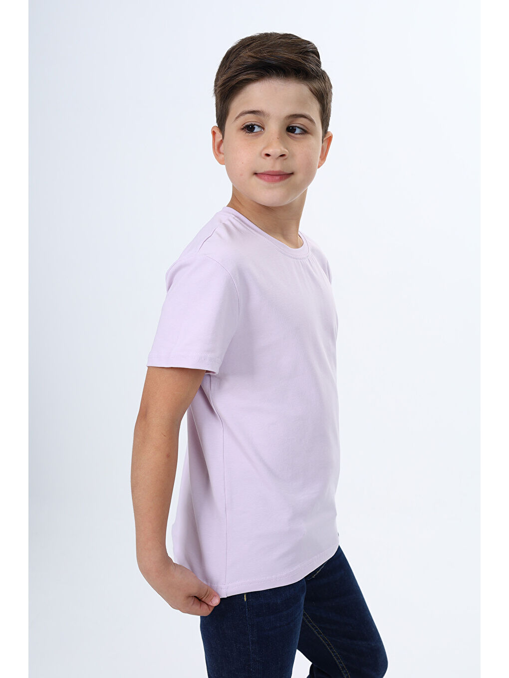 Lila Erkek Çocuk Baskılı Tişört-2