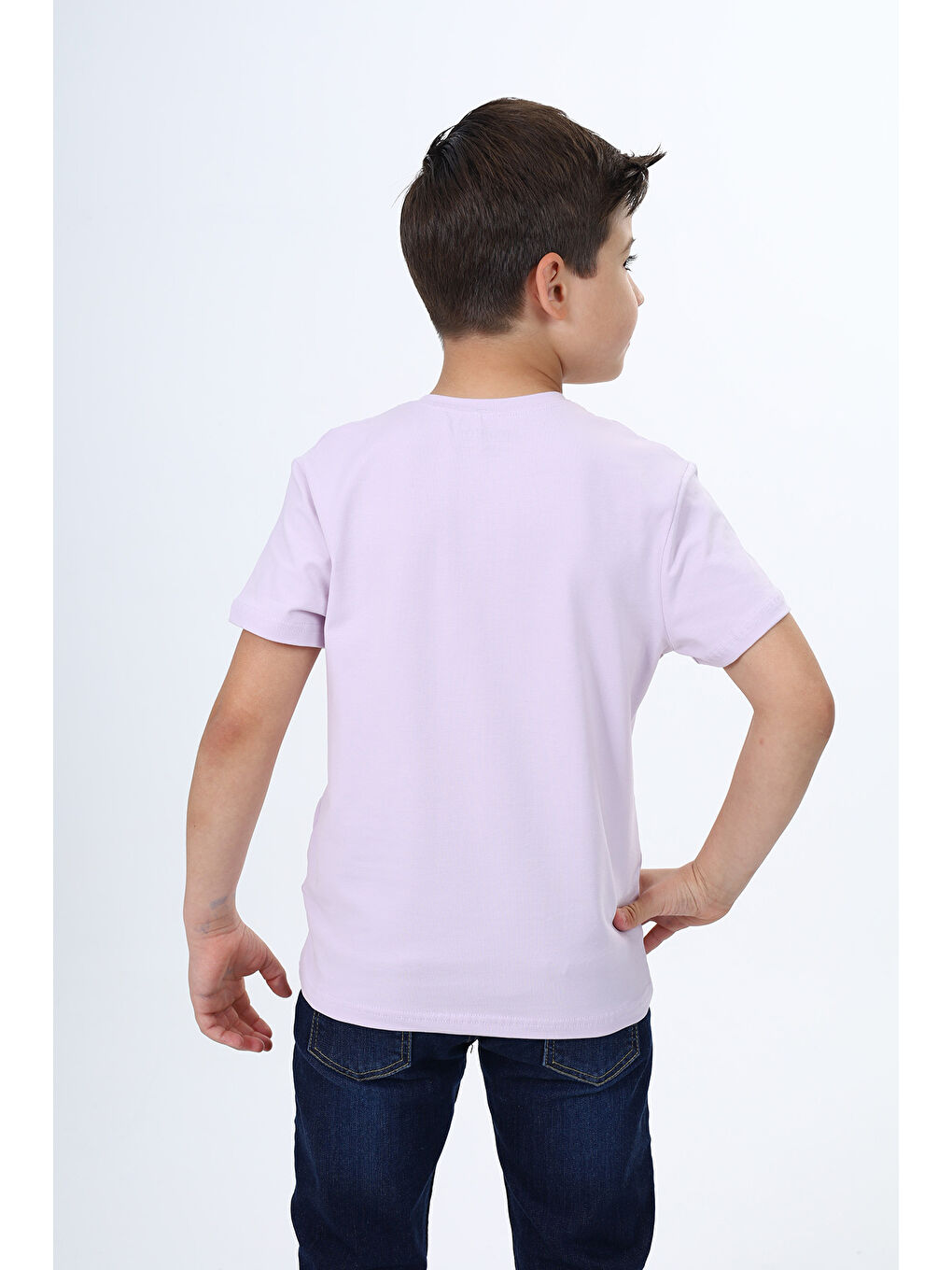 Lila Erkek Çocuk Baskılı Tişört-3