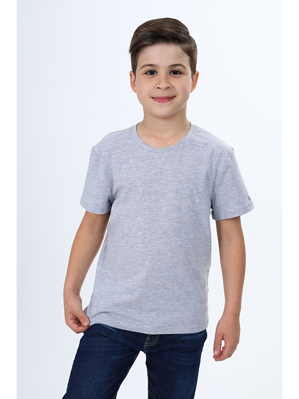 Gri Erkek Çocuk Baskılı Tişört