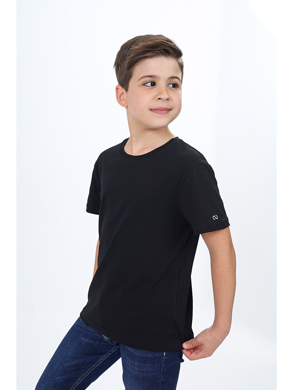 Siyah Erkek Çocuk Baskılı Tişört-1