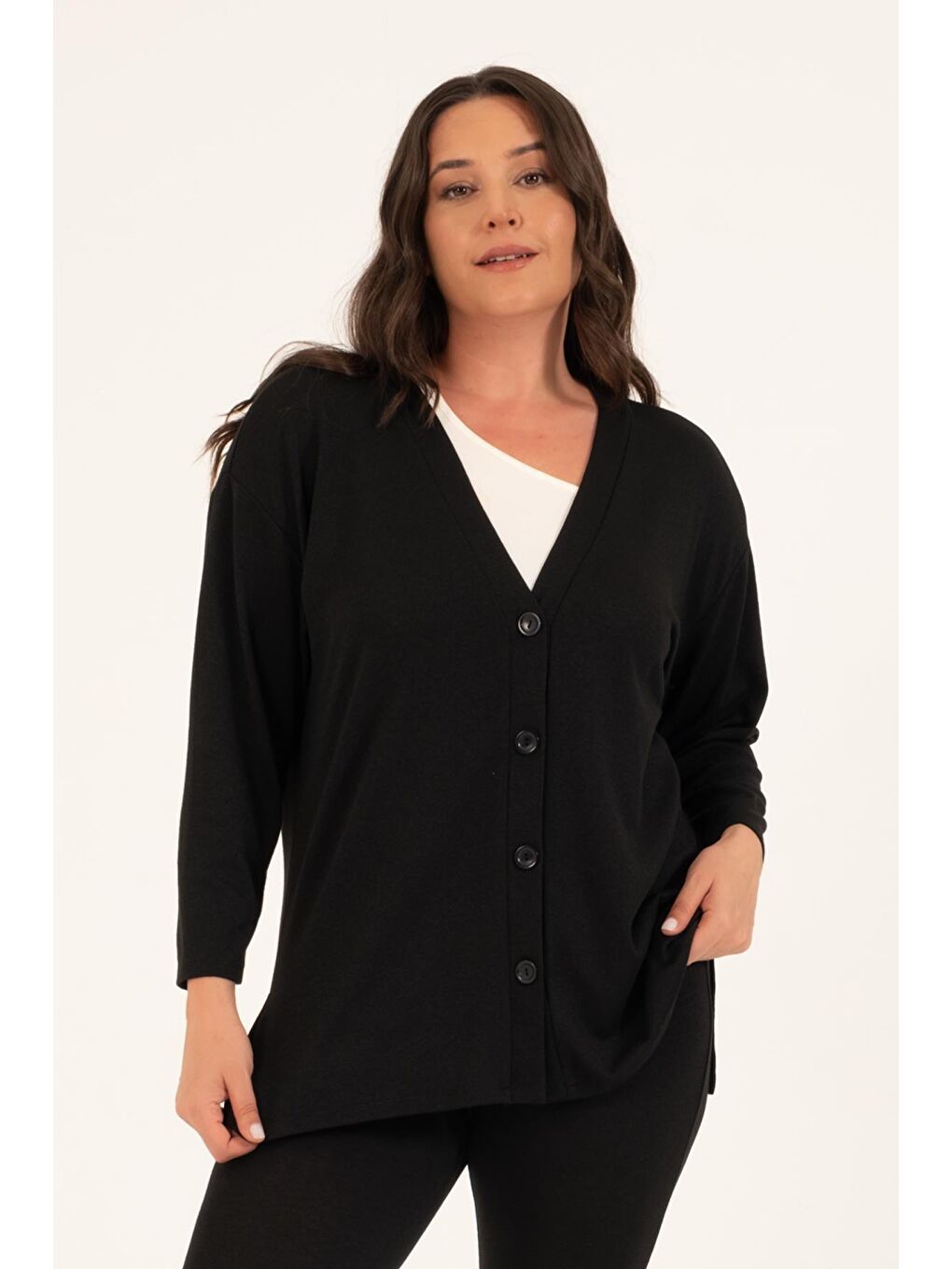 Mylinemoda Siyah Basic Triko Hırka - 2