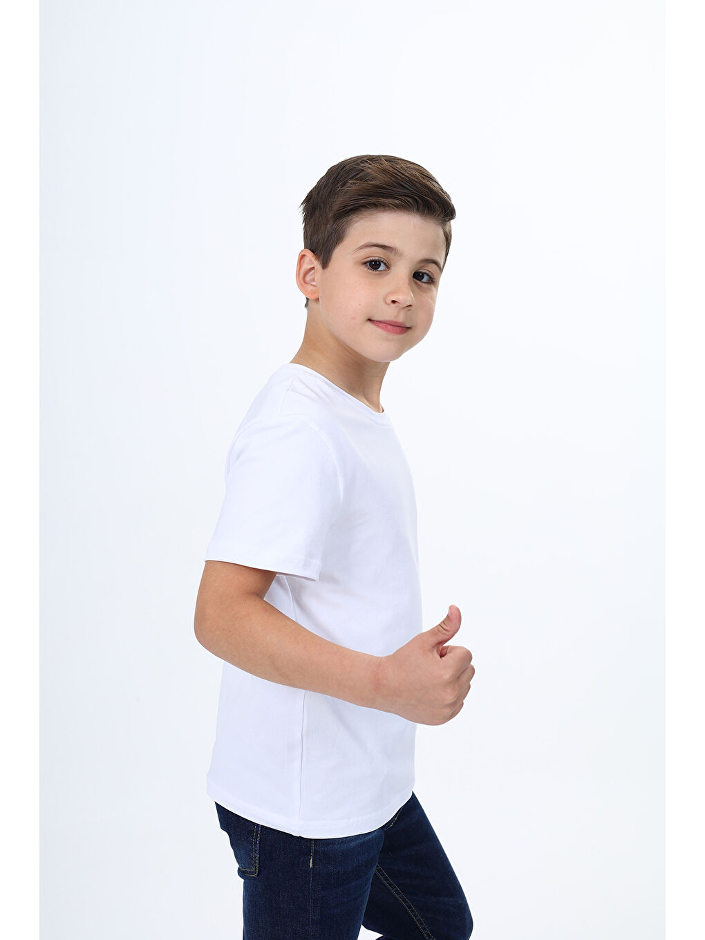 Beyaz Erkek Çocuk Baskılı Tişört-2