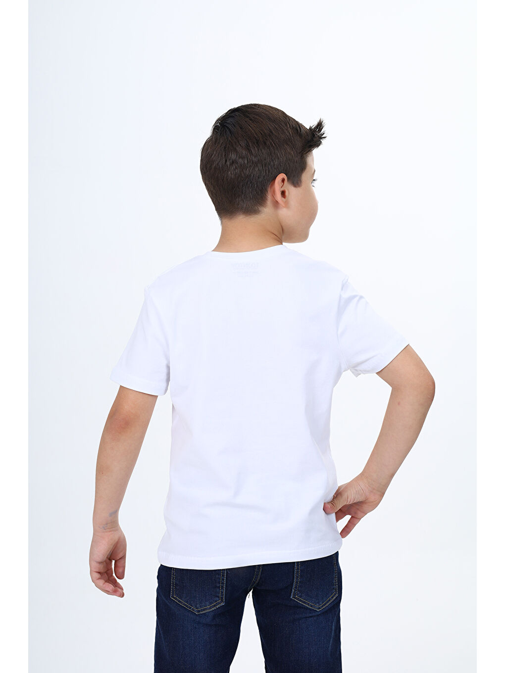 Beyaz Erkek Çocuk Baskılı Tişört-3