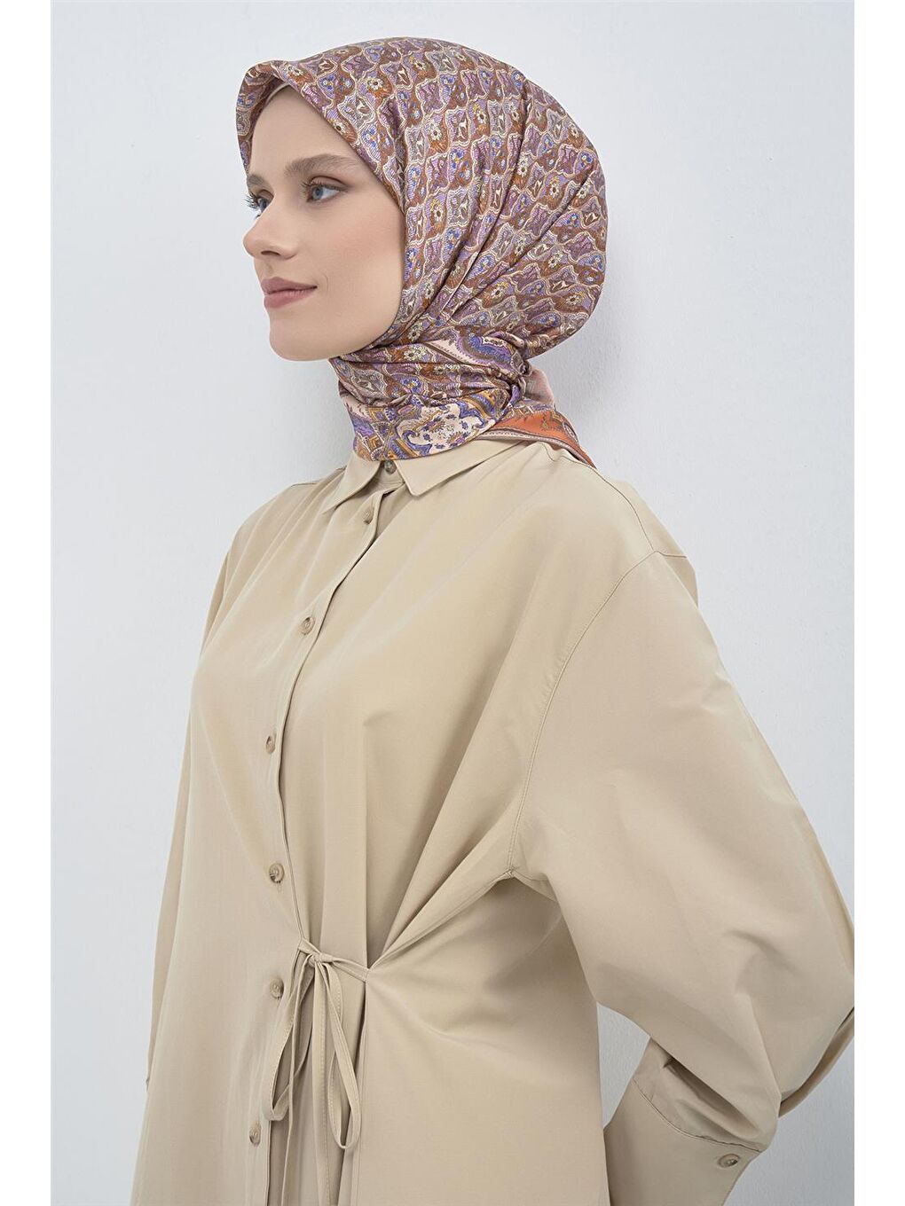 Turuncu Saf İpek Twill Eşarp 9518D 34