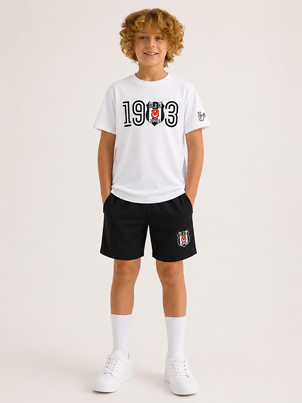 Siyah 1903 Klasik Çocuk 3-9 Yaş Takım - Beyaz-2