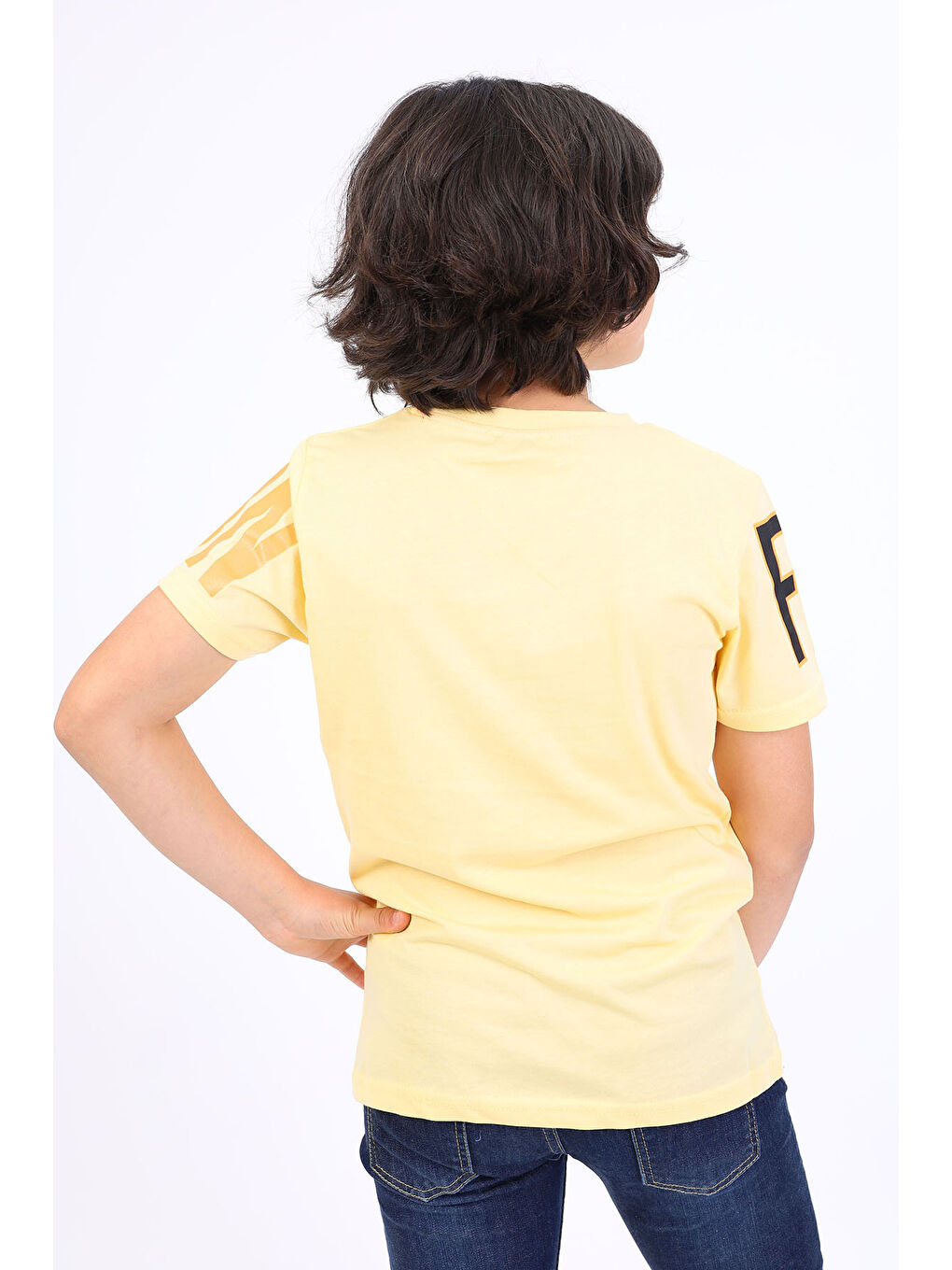 Sarı Erkek Çocuk Fashion Baskılı Tişört-3
