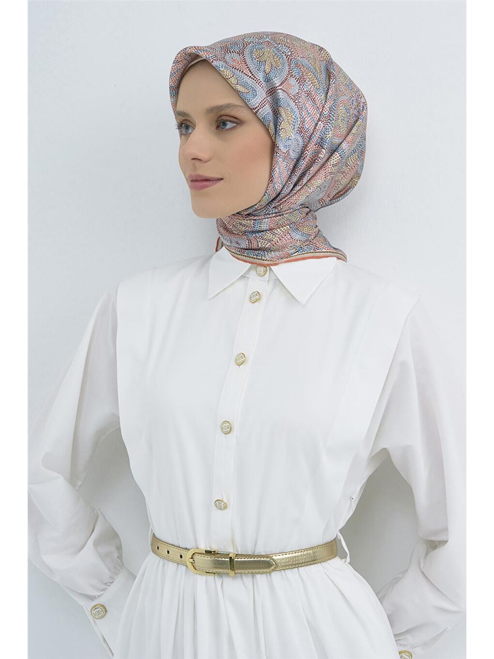 Pembe Saf İpek Twill Eşarp 9540D 36-2