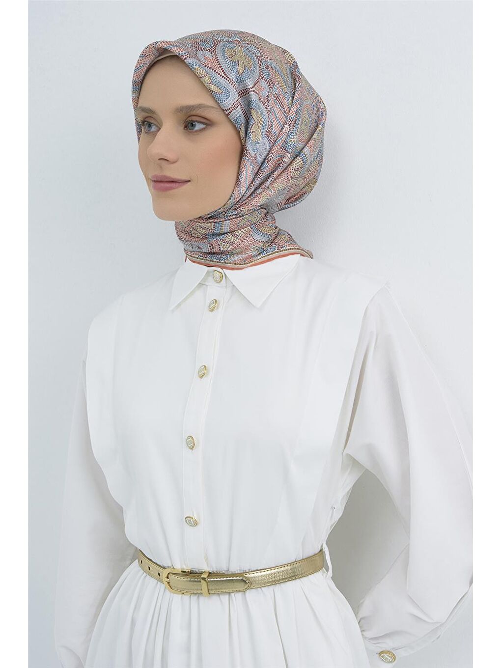 Pembe Saf İpek Twill Eşarp 9540D 36-3