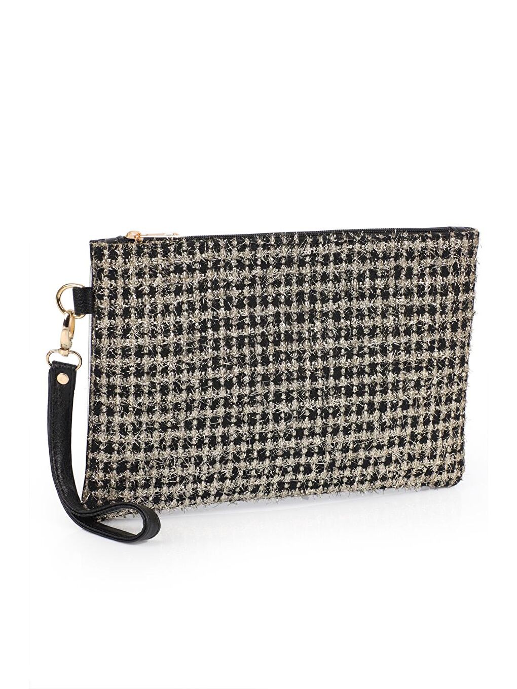 Capone Outfitters Siyah-Altın Paris Kadın Clutch Çanta